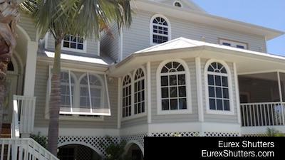 Bermuda shutters on a home in Florida