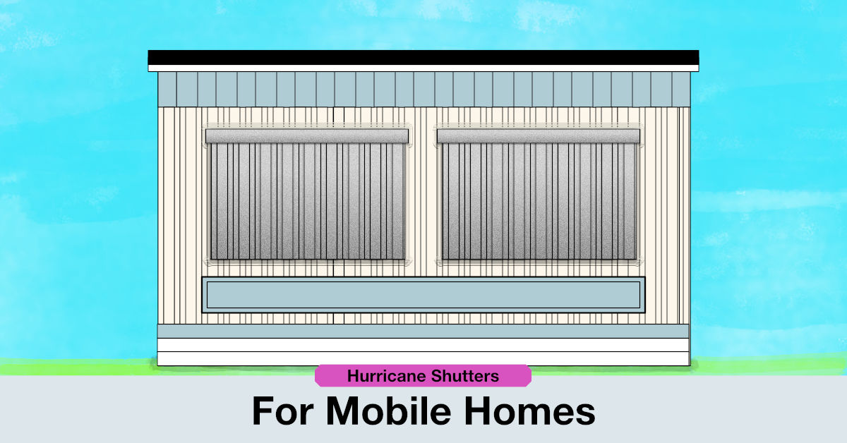 mobile home with hurricane shutter panels