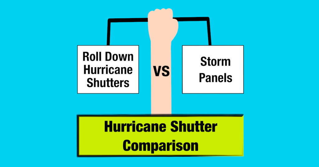 hurricane shutters comparison roll down vs storm panels