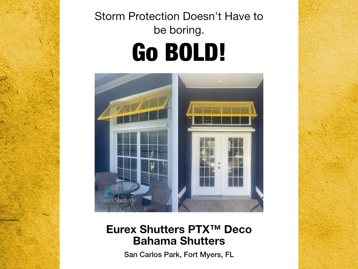 deco bahama shutters on house in fort myers fl