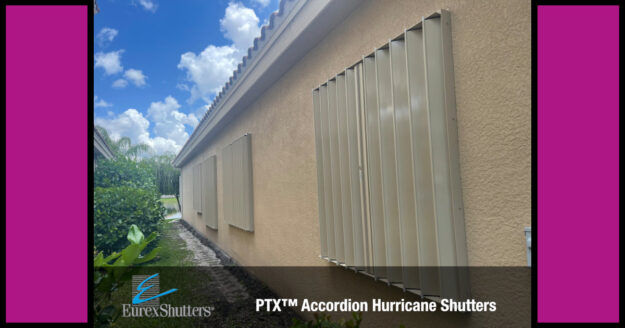 Eurex Shutters PTX accordion shutters on home in fort myers