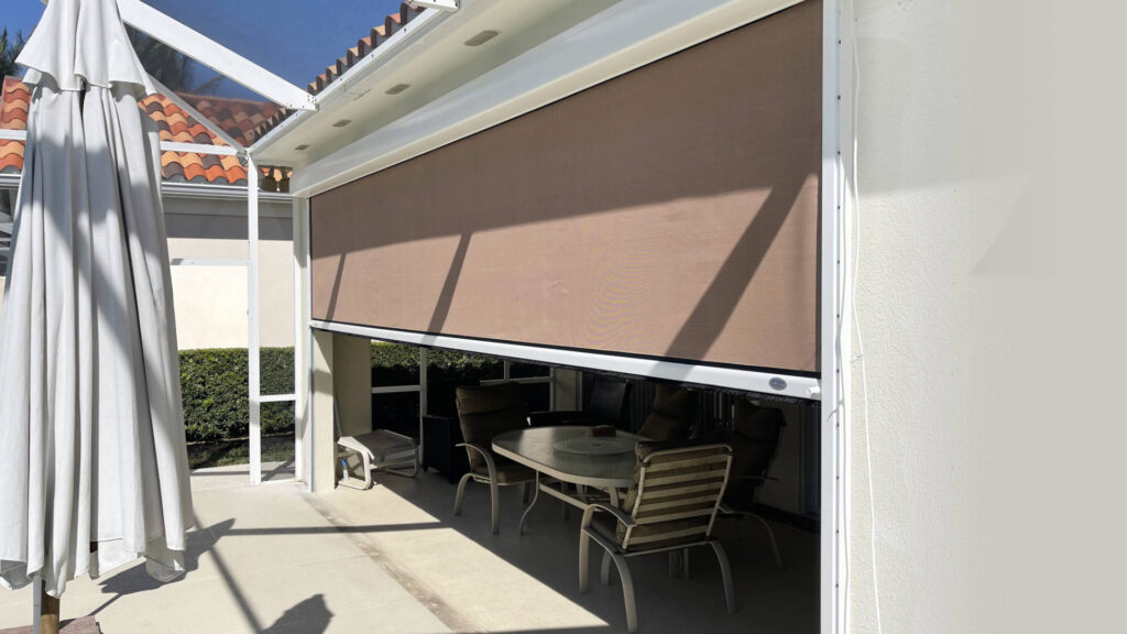 Eurex Shutters PTX hurricane screens on a patio in Southwest Florida