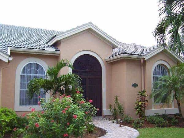 Clear polycarbonate storm panels on a home in Florida