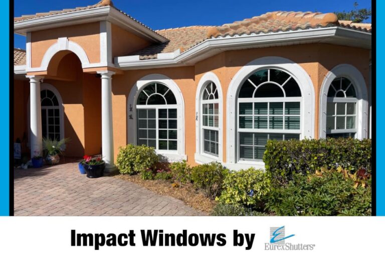 White vinyl impact windows on a home in Naples Florida