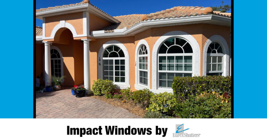 White vinyl impact windows on a home in Naples Florida