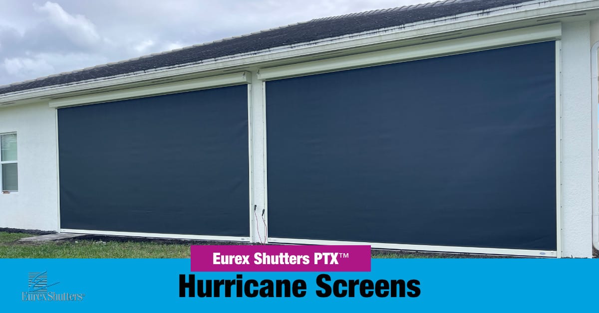 New Eurex Shutters PTX hurricane screens installed on a home in Bonita Springs FL