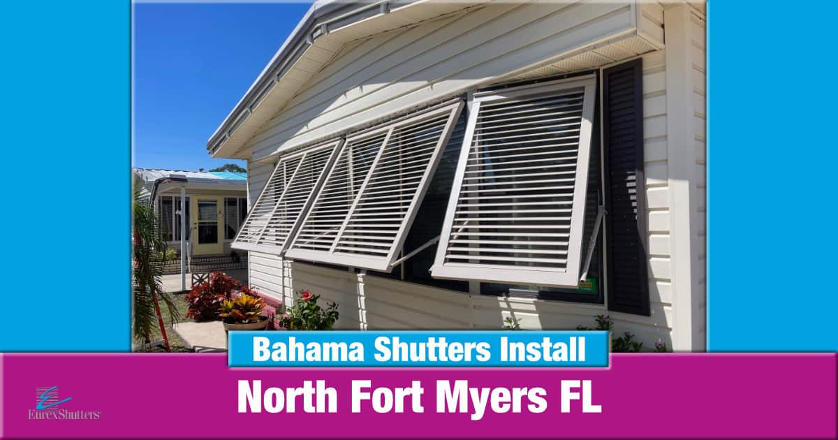 Bahama shutters installed on a home in North Fort Myers FL