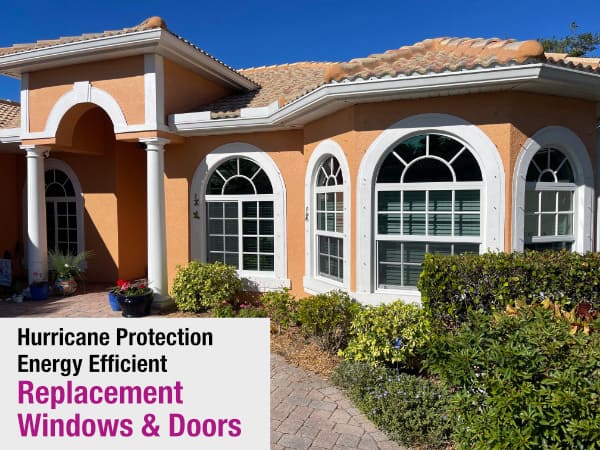 Impact replacement windows and doors on a home in the Fort Myers area