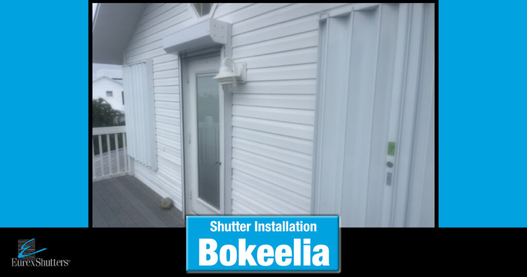 hurricane shutters installed on a home in Bokeelia Florida