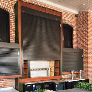 Roll shutters used as security shutters for a restaurant bar application. 