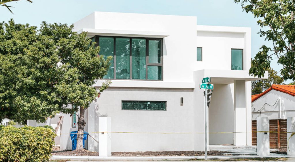 Miami Dade new construction home with hurricane windows