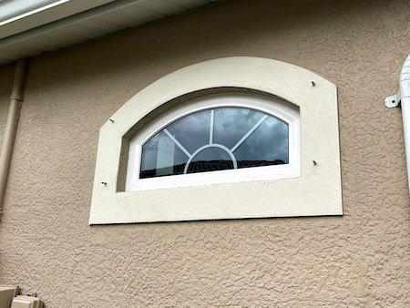 Arch impact window installed