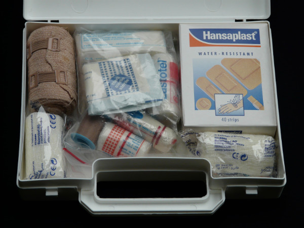 Your emergency kit should include a first-aid kit with critical first aid supplies