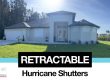 white retractable hurricane shutters