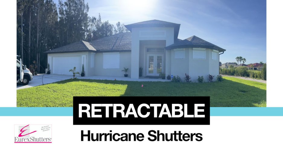 white retractable hurricane shutters