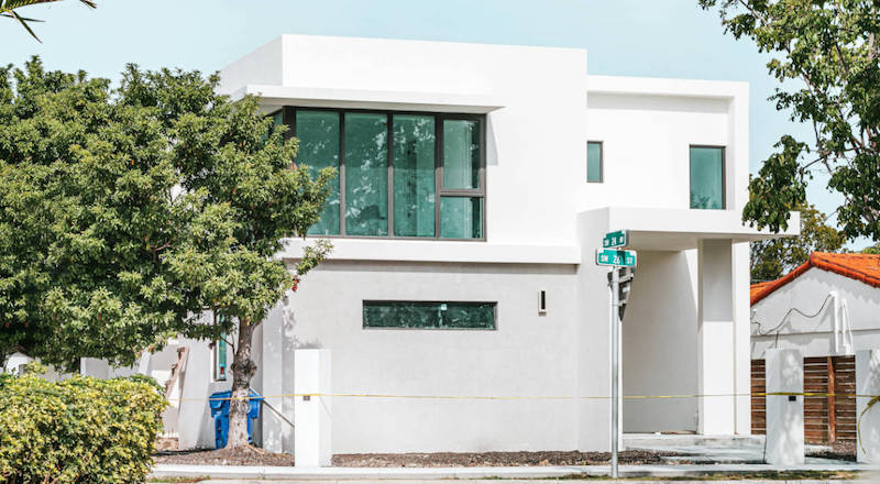 Aluminum impact hurricane windows on a new construction home in Florida