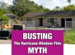 Busting the hurricane window film myth, picture of a home with hurricane damage