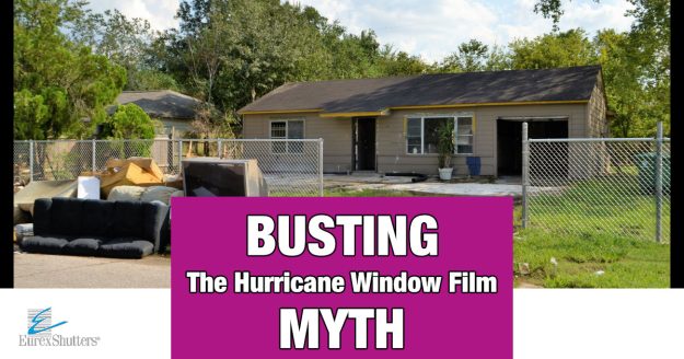 Busting the hurricane window film myth, picture of a home with hurricane damage