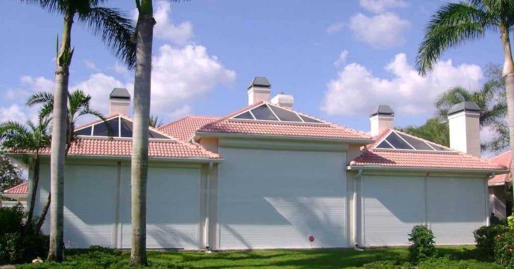 Roll down shutters secure a house