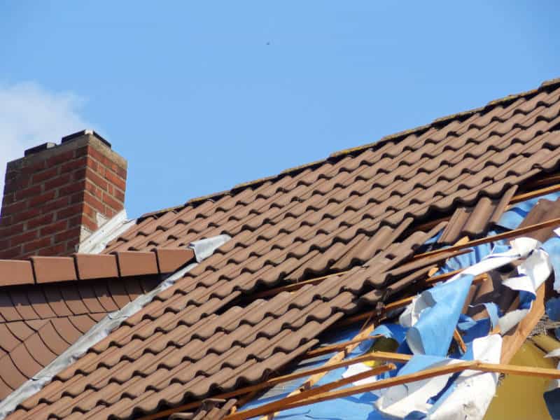 Hurricane roof damage