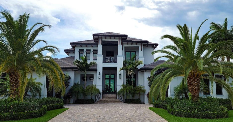 Colonial, British West Indies-Style home with hurricane protection