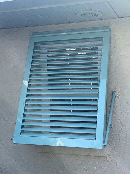 Close-up of a Bahama shutter
