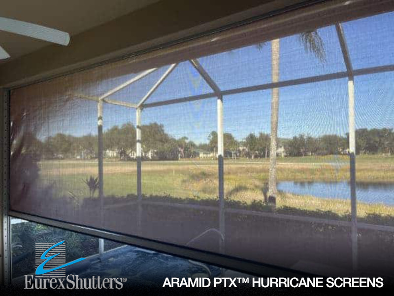 Eurex Shutters PTX™ Aramid hurricane screens have high visibility, allowing you to see out clearly.