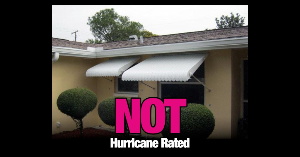 Clamshell shutters are not hurricane-rated.