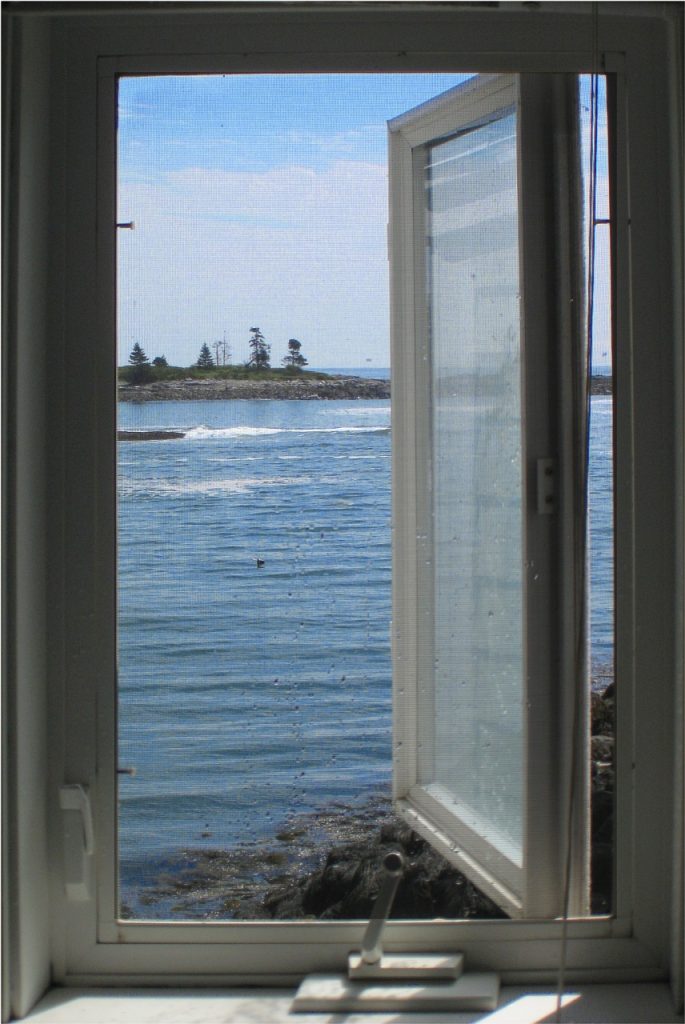 Casement egress window with a crank mechanism.