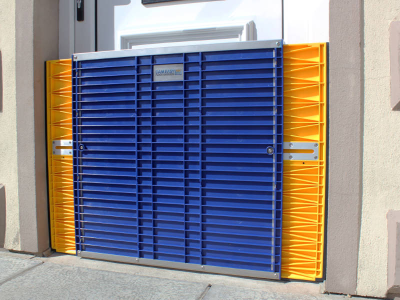 Flood barrier for home door.